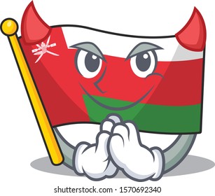 Vector illustration of flag oman on a Devil gesture design