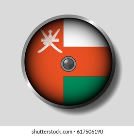 Vector illustration flag on a round shield