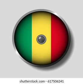 Vector illustration flag on a round shield
