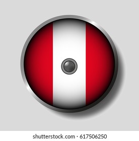 Vector illustration flag on a round shield