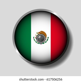 Vector illustration flag on a round shield