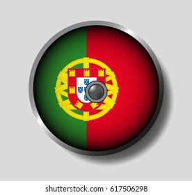 Vector illustration flag on a round shield