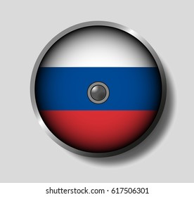 Vector illustration flag on a round shield