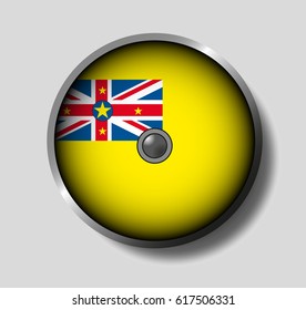 Vector illustration flag on a round shield