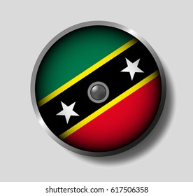 Vector illustration flag on a round shield