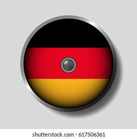 Vector illustration flag on a round shield