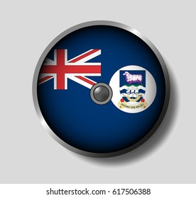 Vector illustration flag on a round shield