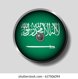 Vector illustration flag on a round shield