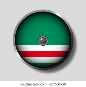 Vector illustration flag on a round shield