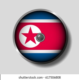 Vector illustration flag on a round shield