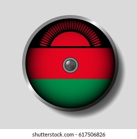 Vector illustration flag on a round shield