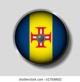 Vector illustration flag on a round shield