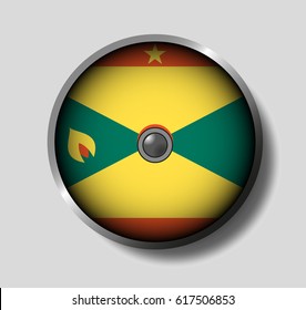 Vector illustration flag on a round shield