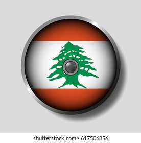 Vector illustration flag on a round shield