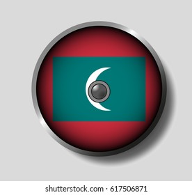 Vector illustration flag on a round shield