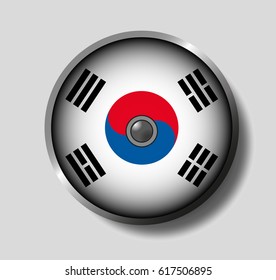 Vector illustration flag on a round shield