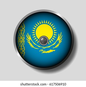 Vector illustration flag on a round shield