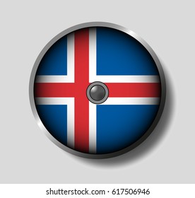 Vector illustration flag on a round shield