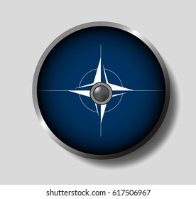 Vector illustration flag on a round shield