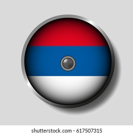 Vector illustration flag on a round shield