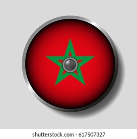 Vector illustration flag on a round shield