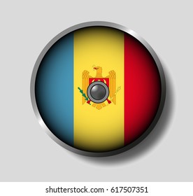 Vector illustration flag on a round shield