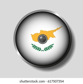 Vector illustration flag on a round shield