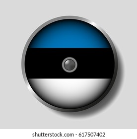 Vector illustration flag on a round shield