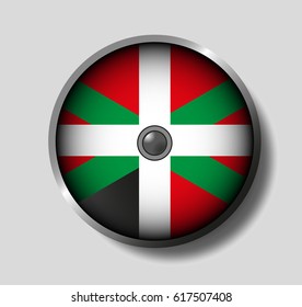 Vector illustration flag on a round shield