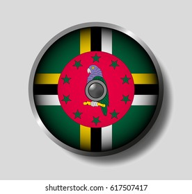 Vector illustration flag on a round shield