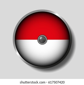 Vector illustration flag on a round shield