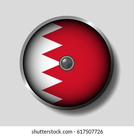 Vector illustration flag on a round shield