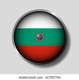 Vector illustration flag on a round shield