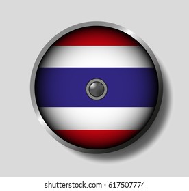 Vector illustration flag on a round shield