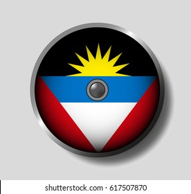 Vector illustration flag on a round shield