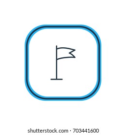 Vector Illustration Of Flag Outline. Beautiful Location Element Also Can Be Used As Pennant Element.