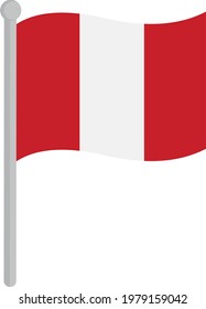 Vector illustration of the flag of Peru on a pole