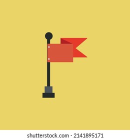 Vector illustration of flag in pole isolated icon