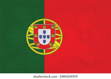 Vector Illustration of The flag of Portugal (Bandeira de Portugal) is the national flag of the Portuguese Republic.