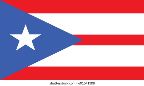 Vector Illustration , Flag of Puerto Rico