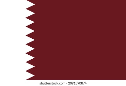 Vector illustration of the flag of Qatar