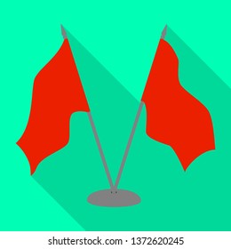 Vector illustration of flag and rope symbol. Collection of flag and scenery stock symbol for web.