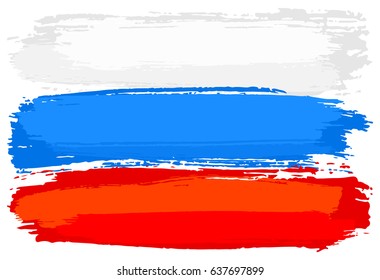 vector illustration of a flag of Russia painted with brush strokes