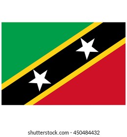 Vector illustration flag of Saint Kitts and Nevis icon. Rectangle national flag of Saint Kitts and Nevis. Saint Kitts and Nevis flag button