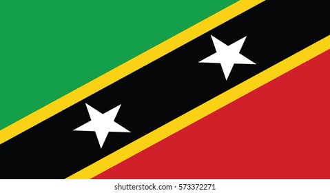 Vector Illustration , Flag of Saint Kitts and Nevis