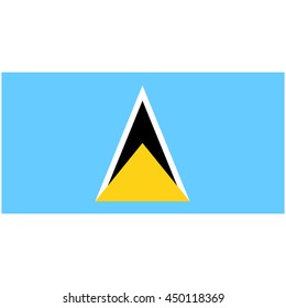Vector illustration flag of Saint Lucia icon. Rectangle national flag of Saint Lucia. Saint Lucia flag button