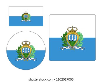 Vector illustration of Flag of San Marino Set