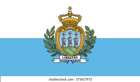 Vector Illustration , Flag of San Marino