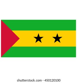 Vector illustration flag of Sao Tome icon. Rectangle national flag of Sao Tome. Sao Tome flag button