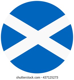 Vector illustration flag of Scotland icon. Round national flag of Scotland. Scotland flag button